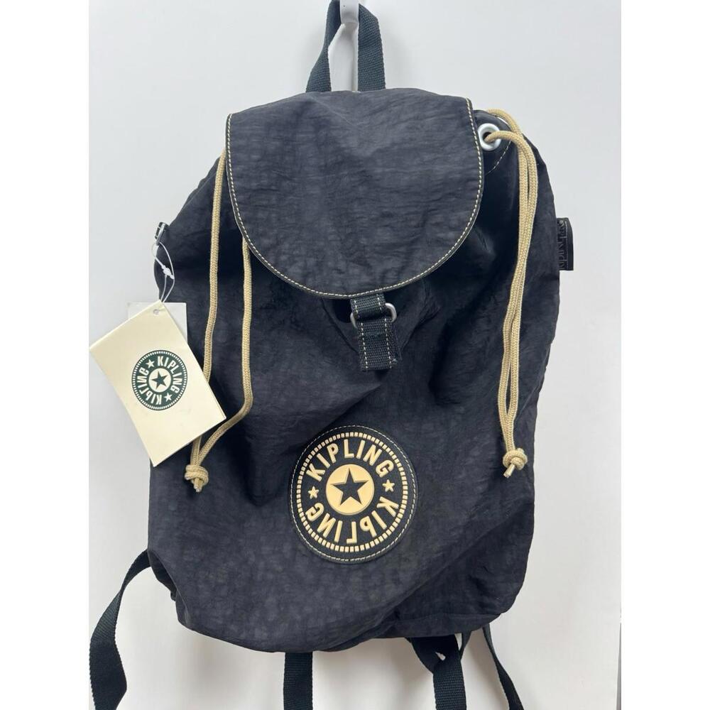 Kipling Backpack Draw String And Waist Strap Black .‎ Logo